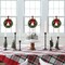 Lighted Christmas Front Door Wreath (Plaid Bow) 1"D x 13"W x 13"H
